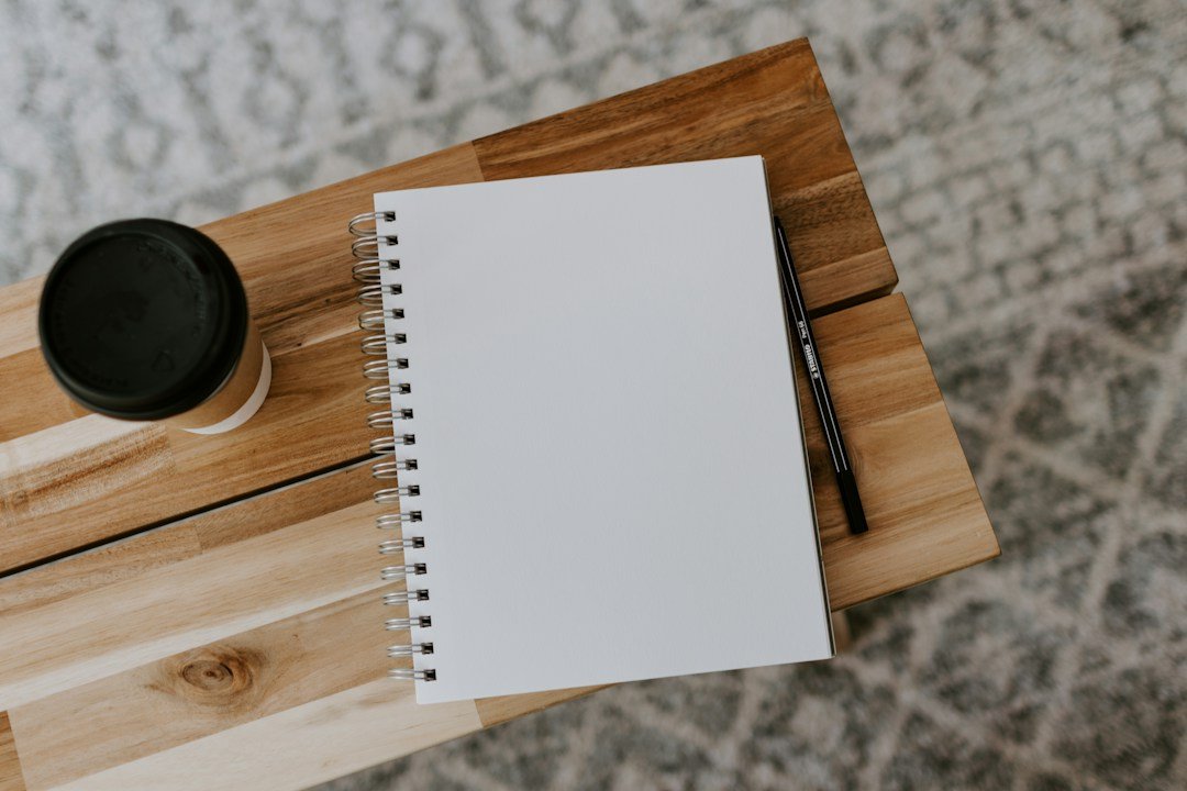 Notebook and pen for business planning and strategy
