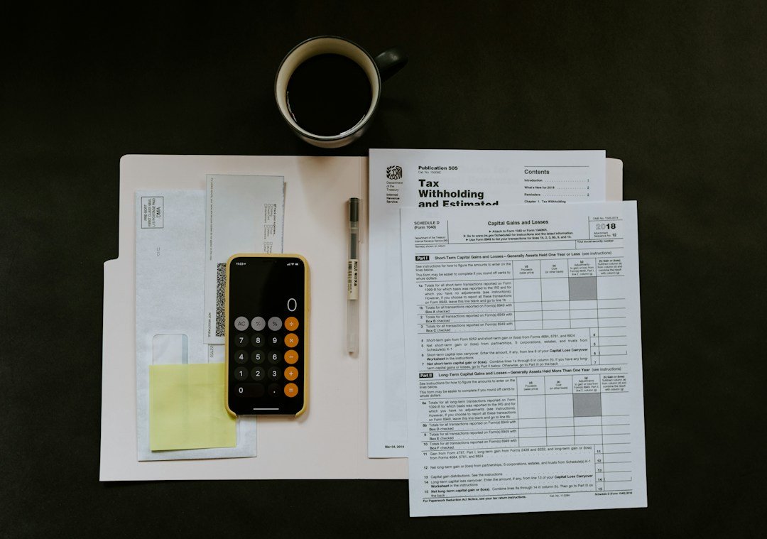 Financial documents and calculator for tax preparation